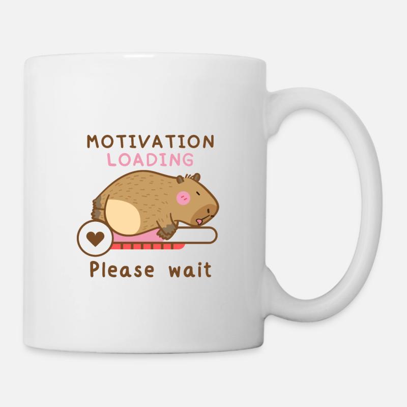 Sleeping capybara: Motivation is loaded - Mug - white