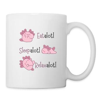 Axolotl doux : Eatalotl, Sleepalotl, Relaxalotl - Mug blanc - blanc - Droite
