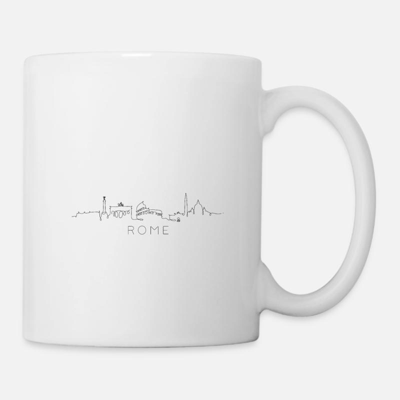 Rom Skyline im Online Pen Illustration Stil - Tasse - Weiß