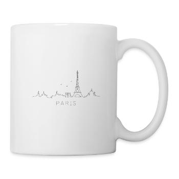 Paris Skyline im Online Pen Illustration Stil - Tasse - Weiß - Rechts