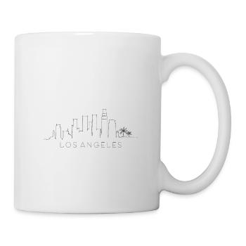 Horizon de Los Angeles dans l’illustration au stylo en ligne - Mug blanc - blanc - Droite