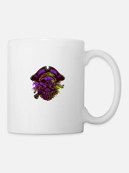 Pirat Totenkopf Kapitän - Tasse - Weiß