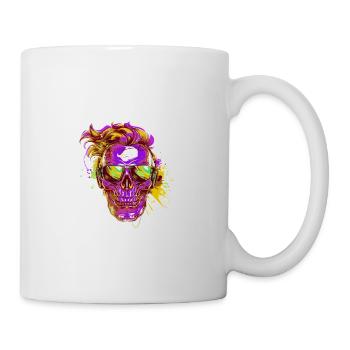 Techno Totenkopf Party - Tasse - Weiß - Rechts