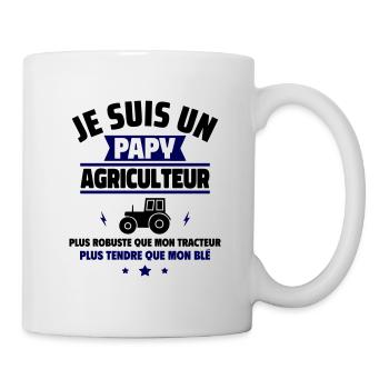 Papy Agriculteur,cadeau fête des grands-pères,papi - Mug blanc - blanc - Droite