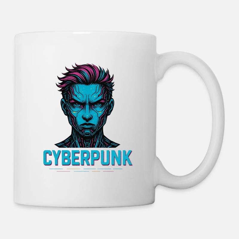 Cyberpunk Digital Avatar Design - Mug - white