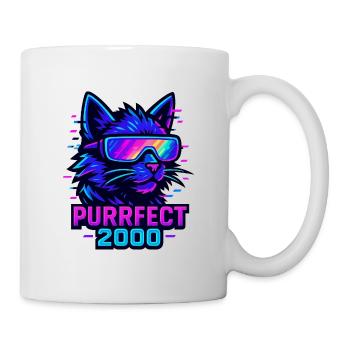 Neon Cat Purrfect 2000 Design - Mug blanc - blanc - Droite