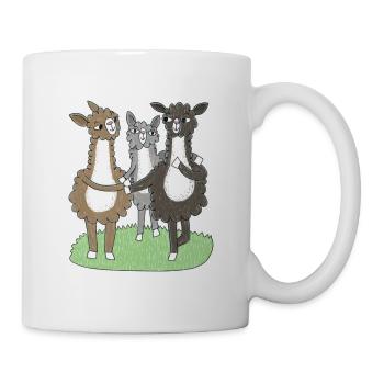 Drei Lama Freunde - Tasse - Weiß - Rechts