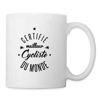 certifié meilleur cycliste - Mug blanc - blanc - Droite