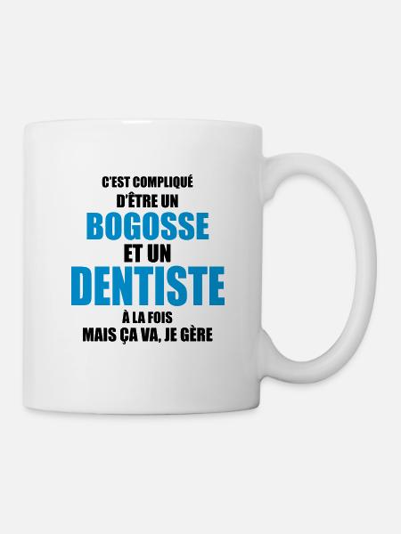 c'est compliqué d'être un bogosse et un dentiste - Mug blanc - blanc