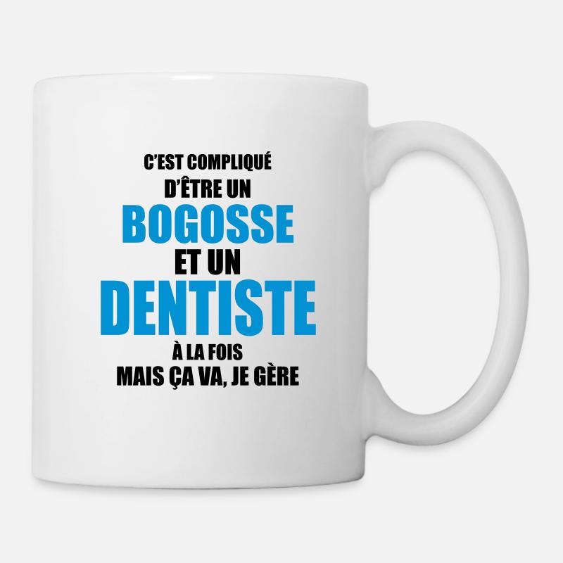 c'est compliqué d'être un bogosse et un dentiste - Mug blanc - blanc