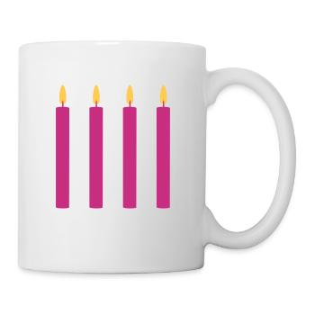 4 Kerzen //vier//vierter Geburtstag //viertes Mal - Tasse - Weiß - Rechts