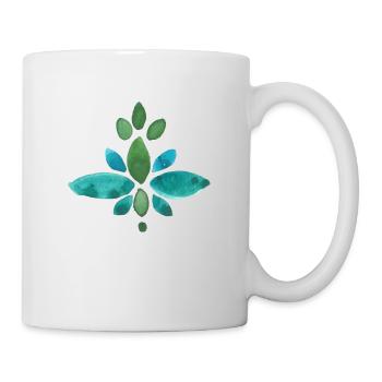 Ornement aquarelle mandala turquoise - Mug blanc - blanc - Droite