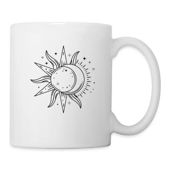 Sun Moon Celestial Illustration - Tasse - Weiß - Rechts