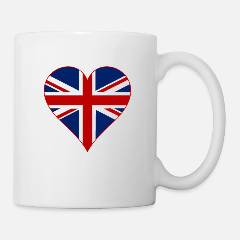 Great Britain Flag Heart - Mug - white