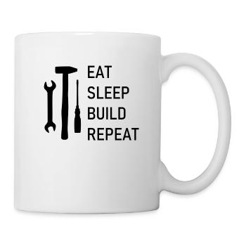 Eat Sleep Build Repeat black - Mug - white - Right