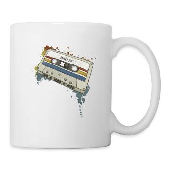 Retro Style Mixtape Funky Oldschool Cassette - Mug - white - Right