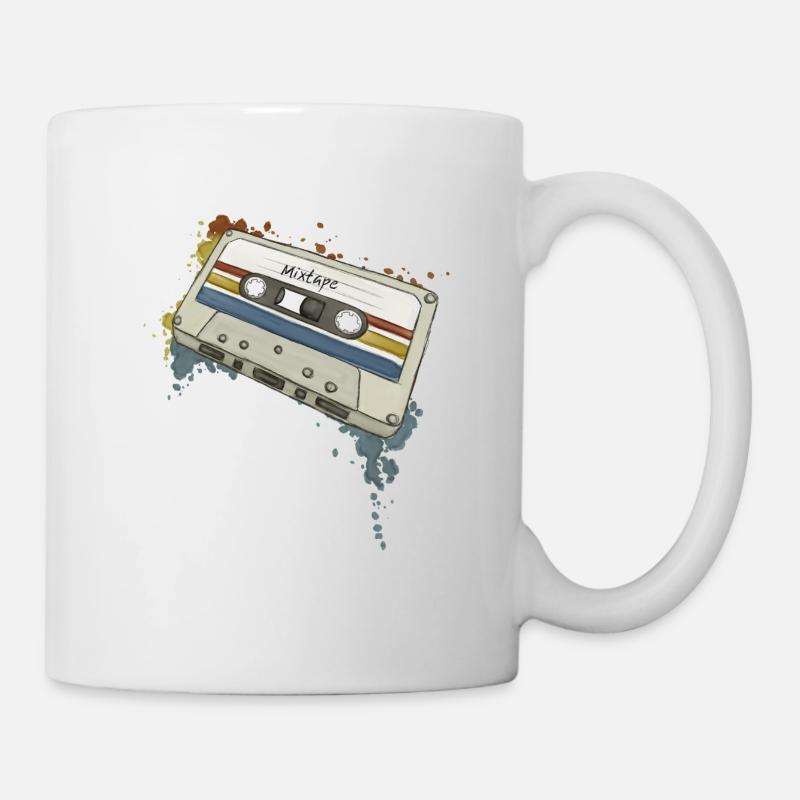 Retro Style Mixtape Funky Oldschool Kassette - Tasse - Weiß