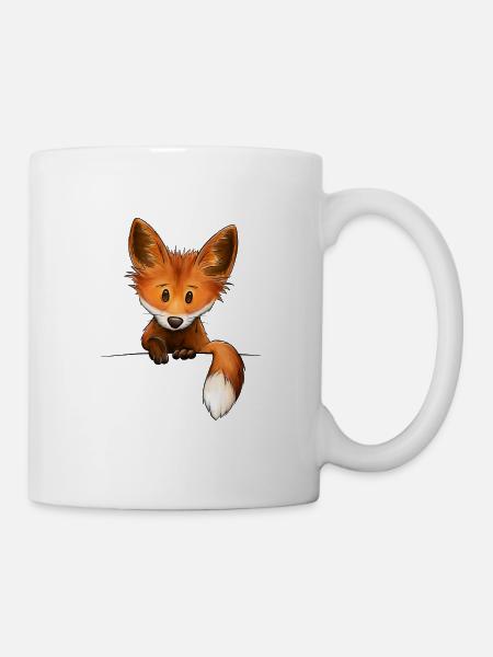 Kleiner wilder Funky Fuchs Wildtier Illustration - Tasse - Weiß
