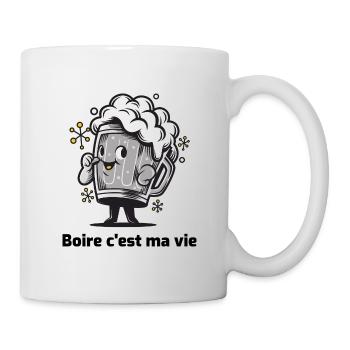 Boire c'est ma vie - Mug blanc - blanc - Droite