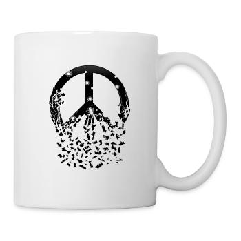 Black Peace Sign Bullet Holes Disintegrates - Mug - white - Right