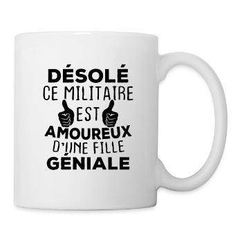 Désolé militaire est amoureux d'une fille géniale - Mug blanc - blanc - Droite
