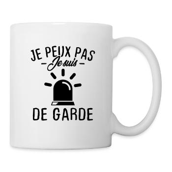 Je peux pas je suis de garde - Mug blanc - blanc - Droite