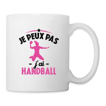 Je peux pas j'ai handball - Mug blanc - blanc - Droite