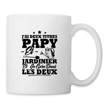 Papy et Jardinier - Mug blanc - blanc - Droite