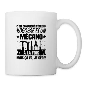 Un bogosse et un mécano - Mug blanc - blanc - Droite