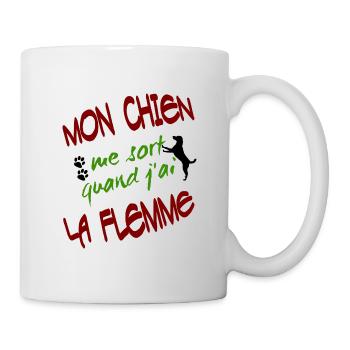 Mon chien me sort. Cadeau amoureux des chiens - Mug blanc - blanc - Droite