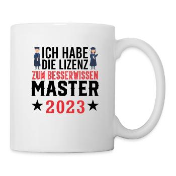 Master 2023 Abschluss Promotion Sponsion Uni - Tasse - Weiß - Rechts