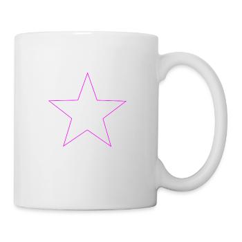 pinker Stern, pink star - Tasse - Weiß - Rechts