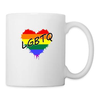 Herz Splash Lgbtq LGBTQ Pride - Tasse - Weiß - Rechts