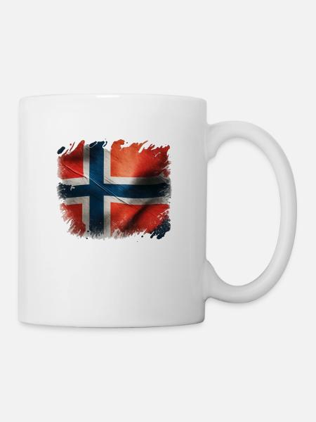 Norwegen Flagge - Tasse - Weiß