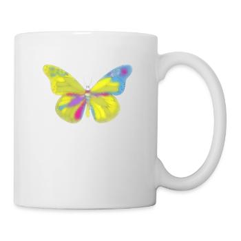Bunte Schmetterling - Tasse - Weiß - Rechts