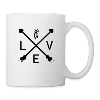 Cats Love with Heart and Cats Paw Cats - Mug - white - Right