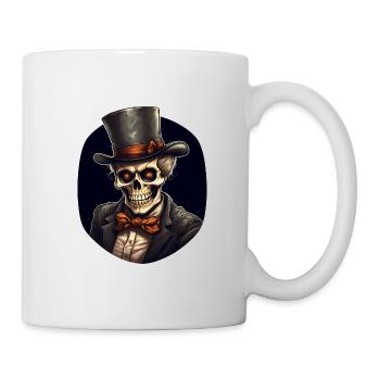 Totenkopf mit Zylinder - Tasse - Weiß - Rechts