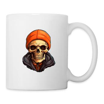 Tête de mort avec bonnet Halloween - Mug blanc - blanc - Droite