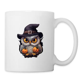 Halloween Eule - Tasse - Weiß - Rechts