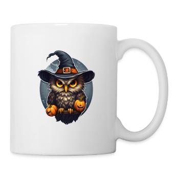 Halloween Eule - Tasse - Weiß - Rechts