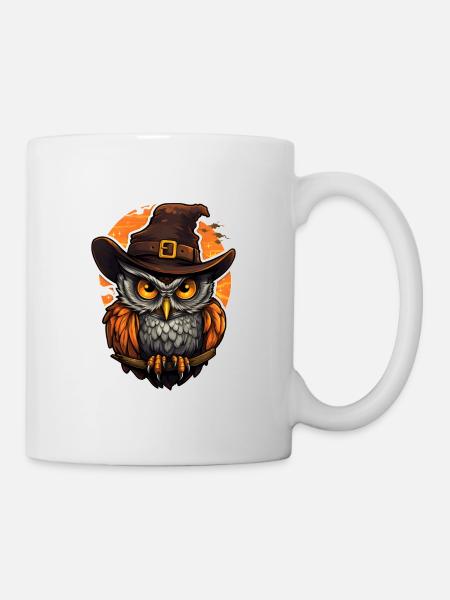 Eule Halloween - Tasse - Weiß