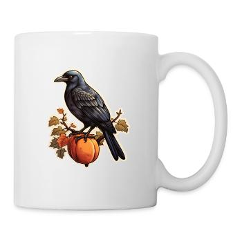 Halloween Krähe - Tasse - Weiß - Rechts