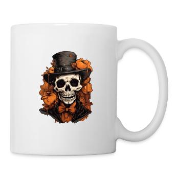 Totenkopf fein mit Hut - Tasse - Weiß - Rechts