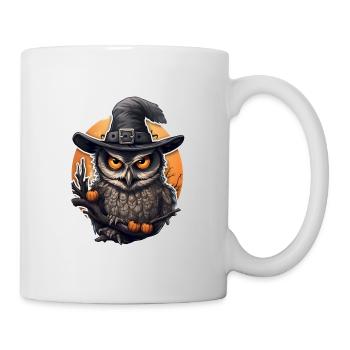 Halloween Eule - Tasse - Weiß - Rechts