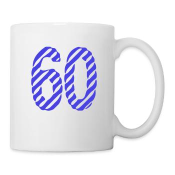 60. 60 YEARS. 60th ANNIVERSARY. 60TH BIRTHDAY. - Mug - white - Right