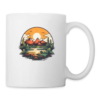 désert dans un style vintage - Mug blanc - blanc - Droite