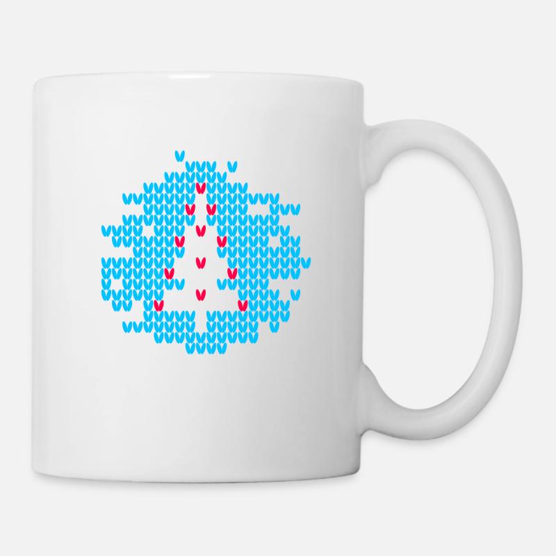 Weihnachtsbaum Strick Tanne Muster Weihnachten - Tasse - Weiß