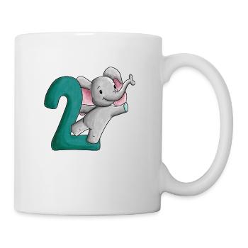 2. Geburtstag Elefant - Tasse - Weiß - Rechts