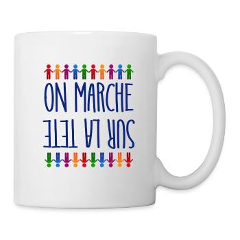 On marche sur la tête. Cadeau agriculteur - Mug blanc - blanc - Droite