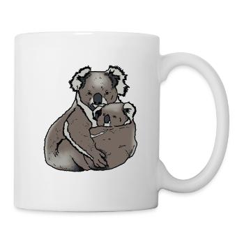 Koala - Mama mit Baby - Tasse - Weiß - Rechts